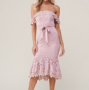 Lace Bodycon Dress- Blush Juniors